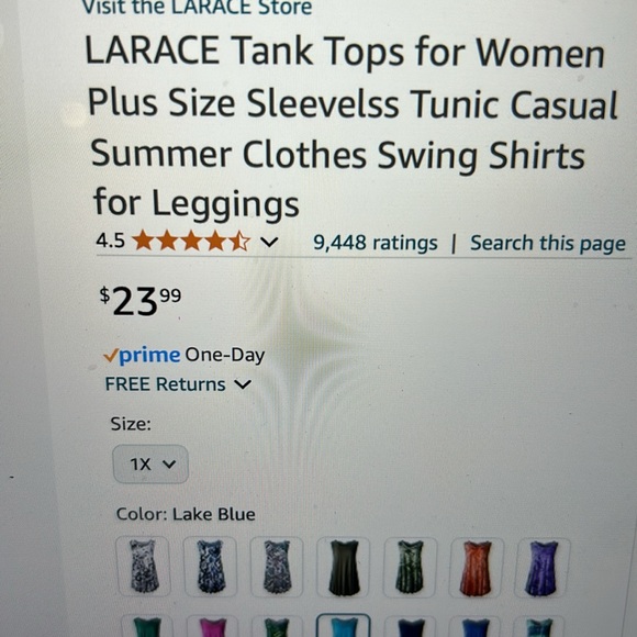 LOT OF SEVEN LARACE Sleeveless Tunic Casual Swing Shirts - SIZE 2X NEVER WORN - Picture 11 of 15